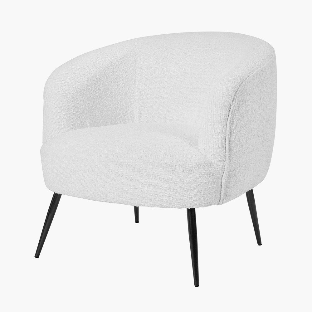 Siena White Boucle Tub Armchair